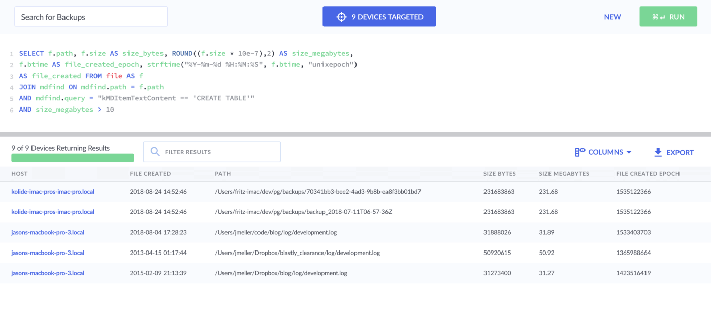 the new query showing false positives